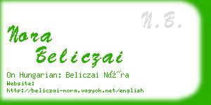 nora beliczai business card